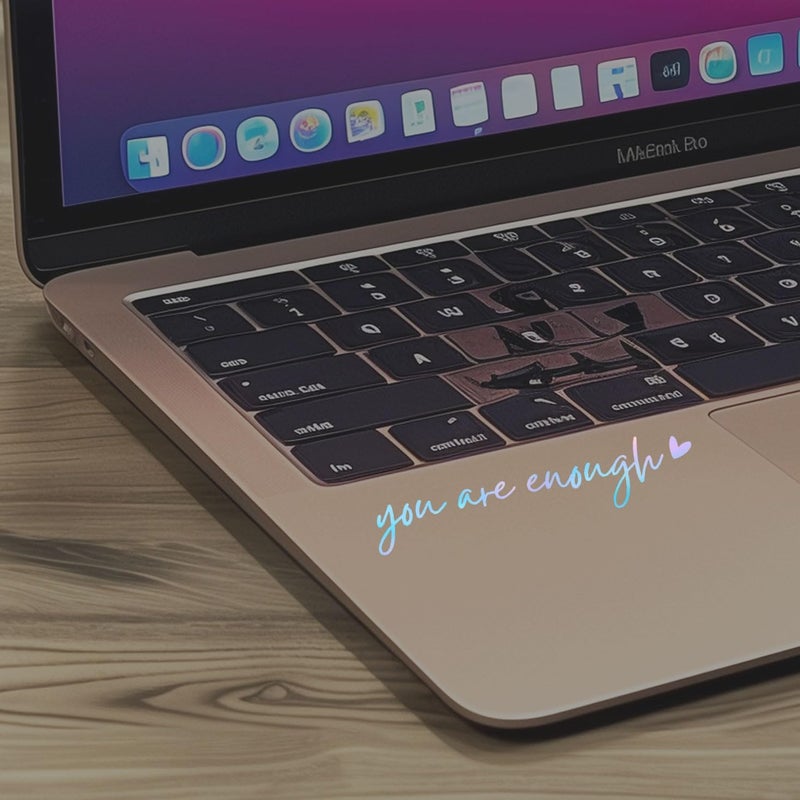 WCDHOR 2 x You are Enough Rearview Mirror Decal Water Bottle Stickers Affirmation Reminder Sticker Laptop Bumper Sticker Tumbler Vinyl Sticker Car Mirror Decal(You are Enough, Holographic Opal) - Image 2